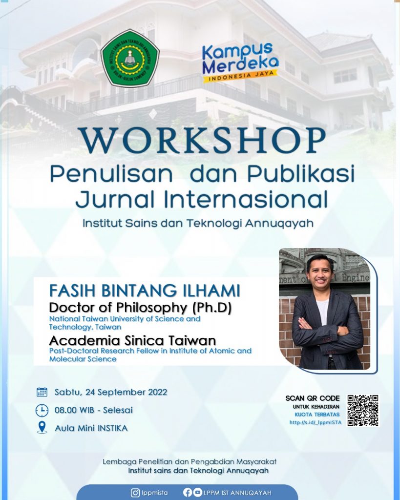 Ikutilah Workshop Penulisan dan Publikasi Jurnal Internasional