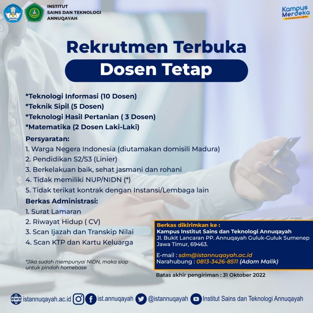 Rekrutmen Terbuka Dosen Tetap IST Annuqayah