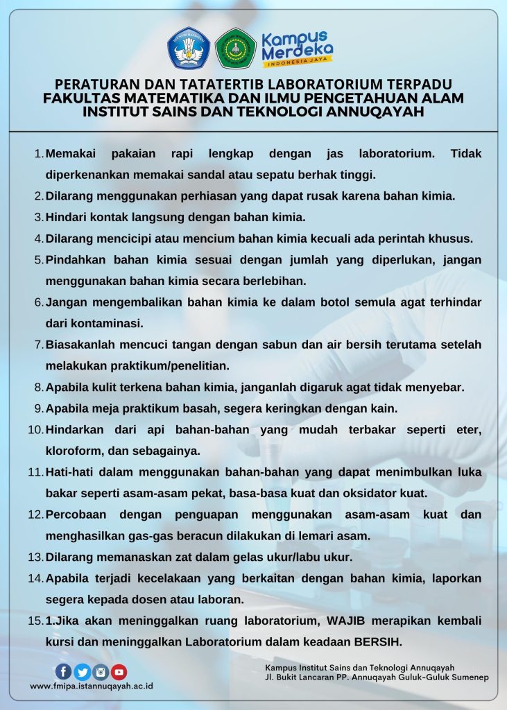 Peraturan dan Tata Tertib Penggunaan Laboratorium Fakultas MIPA