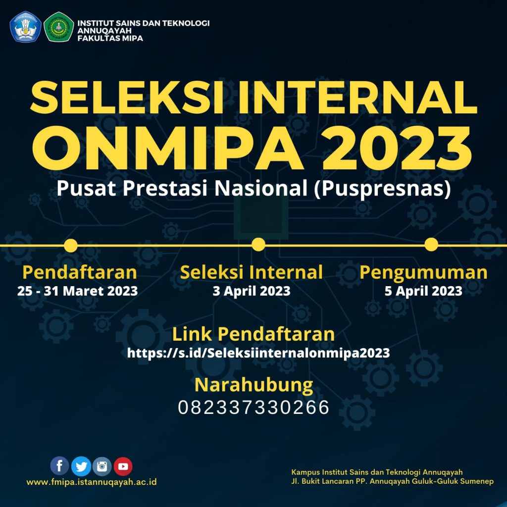 Seleksi Internal ONMIPA 2023 Fakultas MIPA