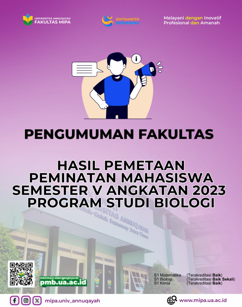 Prodi Biologi  Tetapkan Hasil Pemetaan Peminatan Mahasiswa Biologi Angkatan 2023