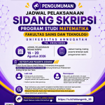 Fakultas Sains dan Teknologi Umumkan Jadwal Sidang Skripsi TA. 2025/2026 Program Studi Matematika